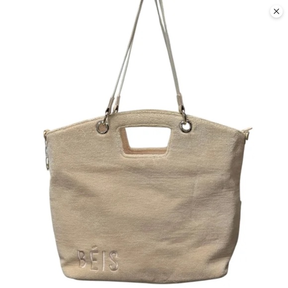 The Terry Tote – Beige | Large Cotton Terry Tote Bag | Sustainable Carryall - Picture 2 of 15